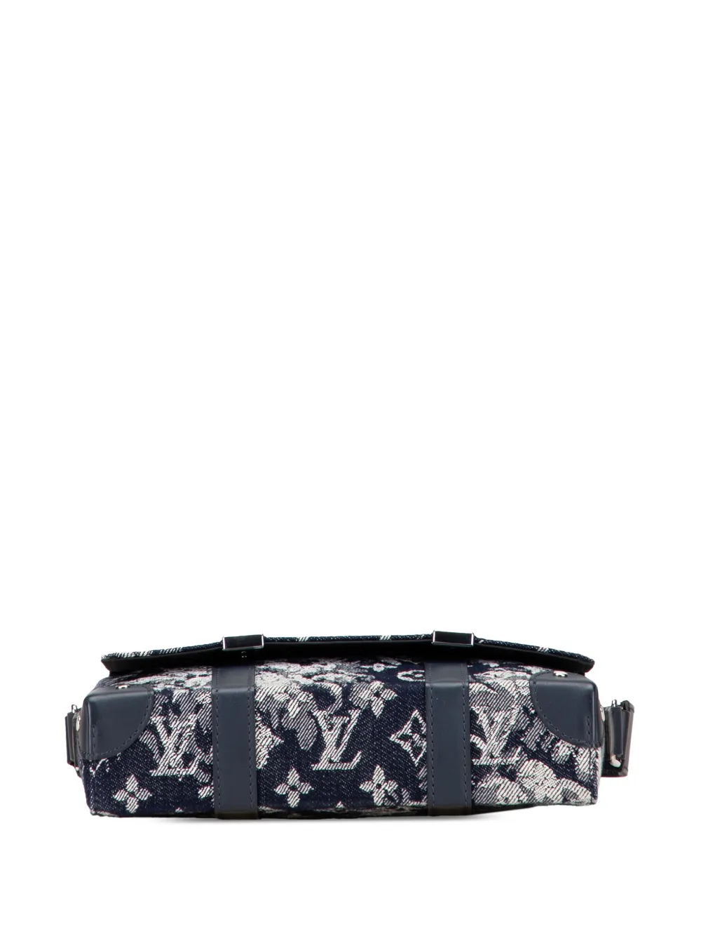Pre-owned Louis Vuitton 2020 Monogram Tapestry Trunk Messenger Crossbody Bag In Blue