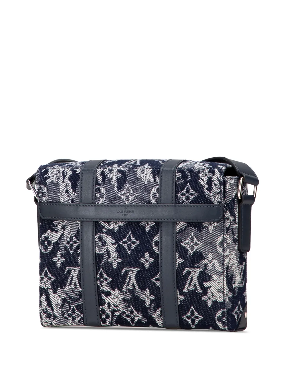 Pre-owned Louis Vuitton 2020 Monogram Tapestry Trunk Messenger Crossbody Bag In Blue