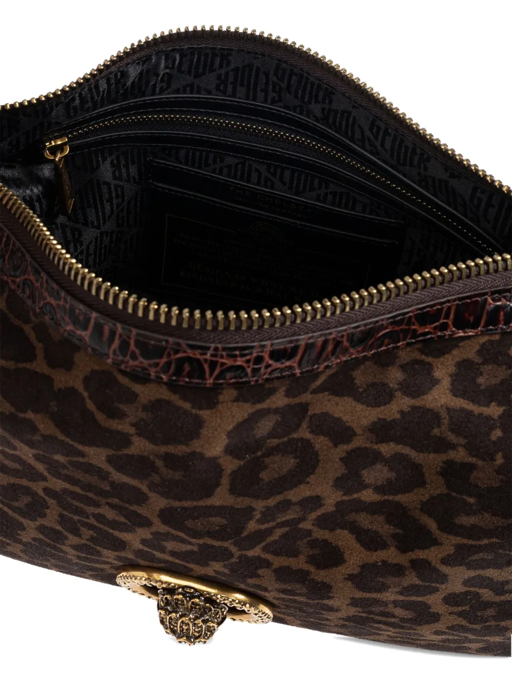 Kurt Geiger Chelsea Soft Leopard-print Shoulder Bag In Brown