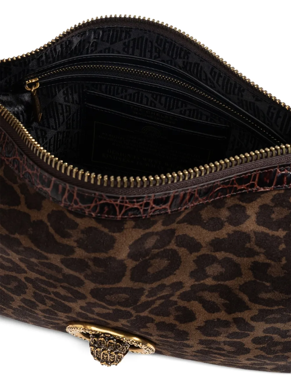 Kurt Geiger London Chelsea Soft schoudertas met luipaardprint Bruin