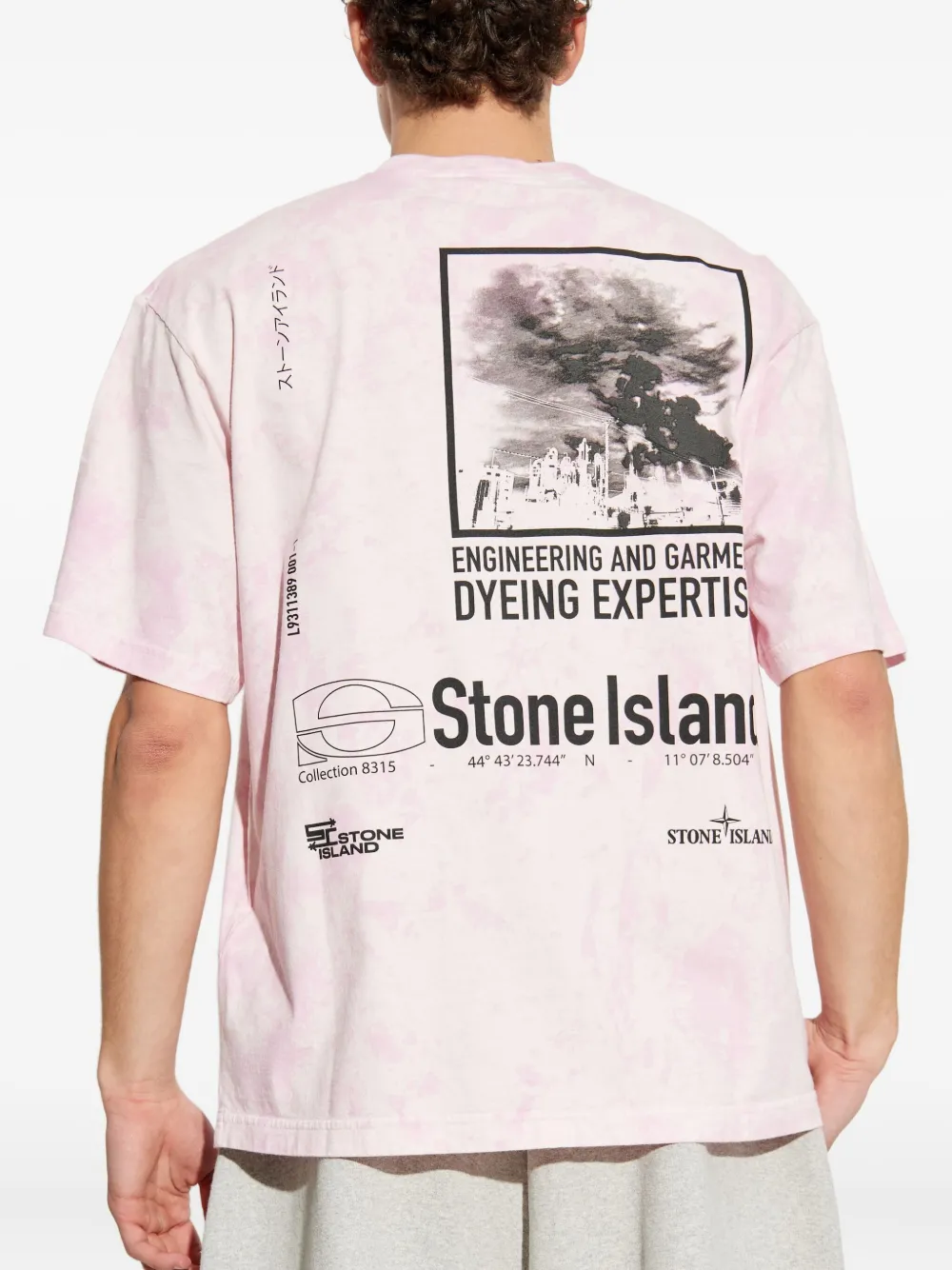 Stone Island Logo-print Cotton T-shirt In Pink