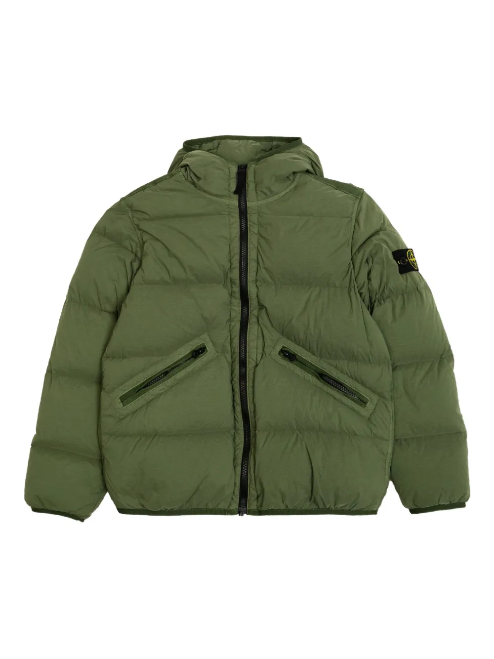 Stone Island Junior hooded padded jacket | Green | Image 1