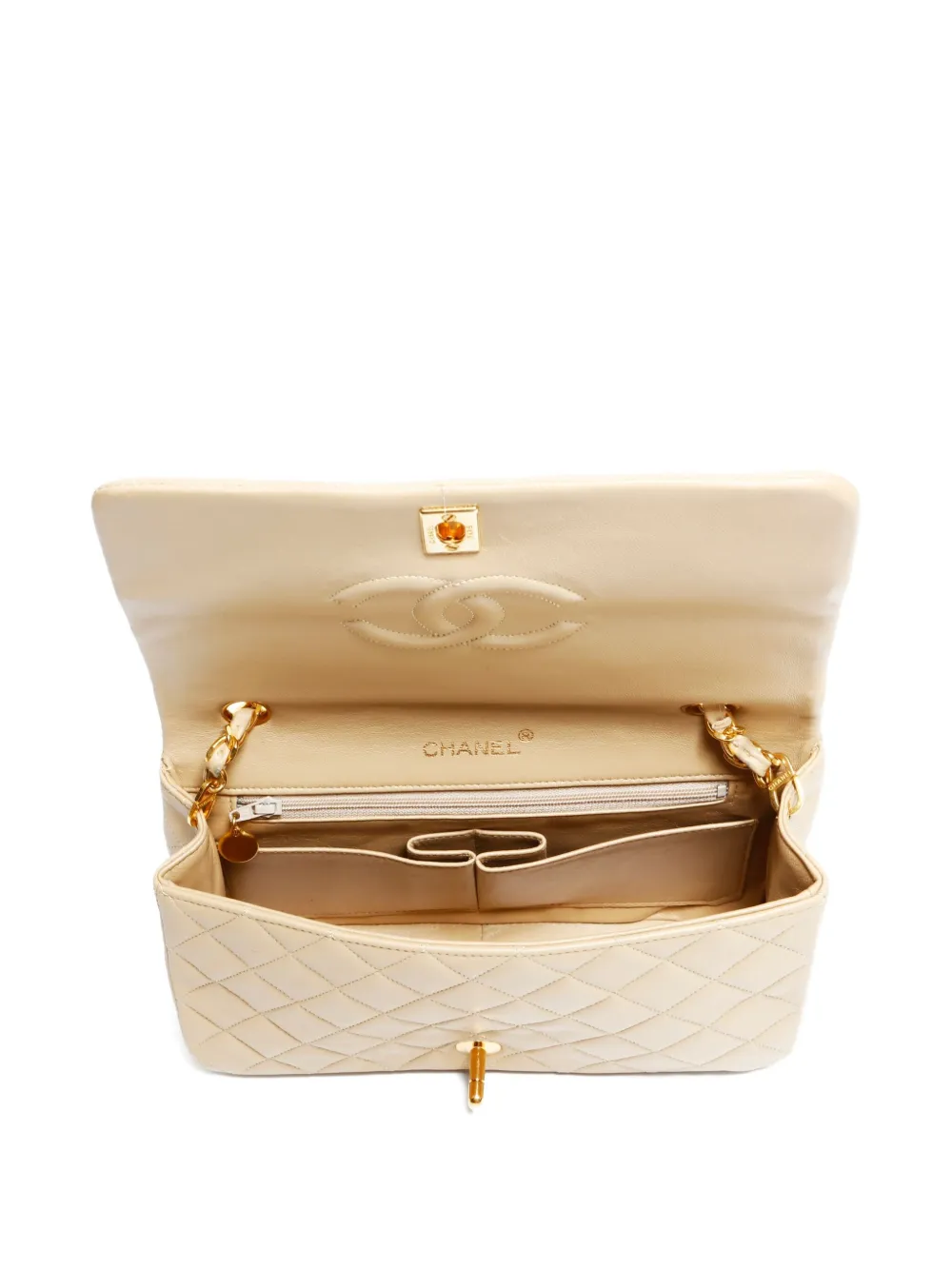 Pre-owned Chanel 1986-1988 Full Flap Shoulder Bag In Neutral