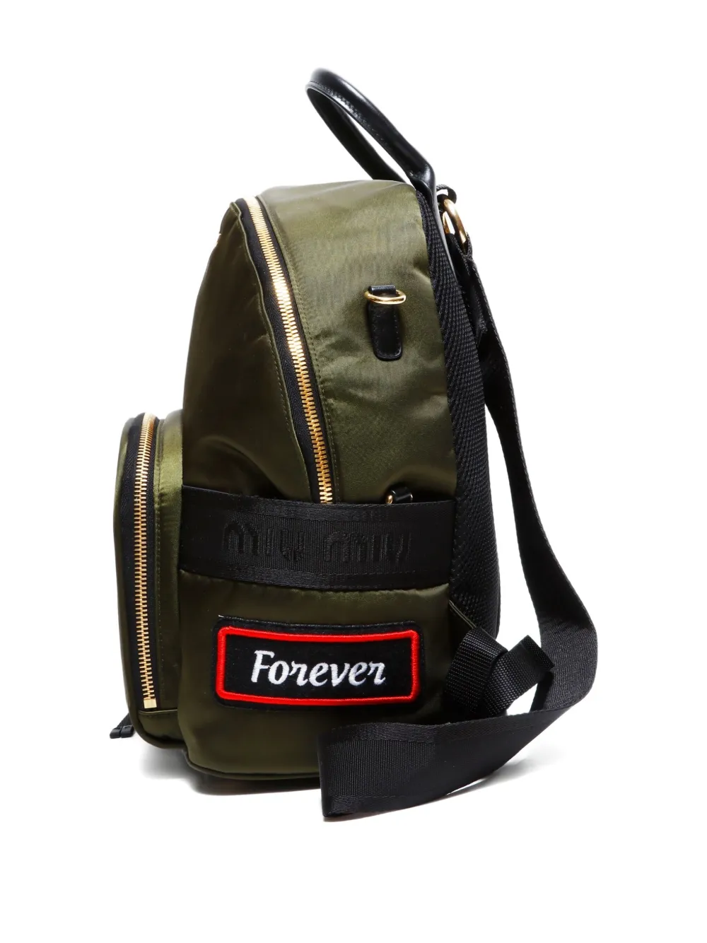 Pre-owned Miu Miu 2010-2025 Logo-appliqué Backpack In Green