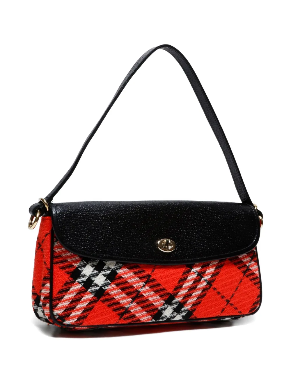 Pre-owned Burberry 2000-2020 Checked Shoulder Bag In Red