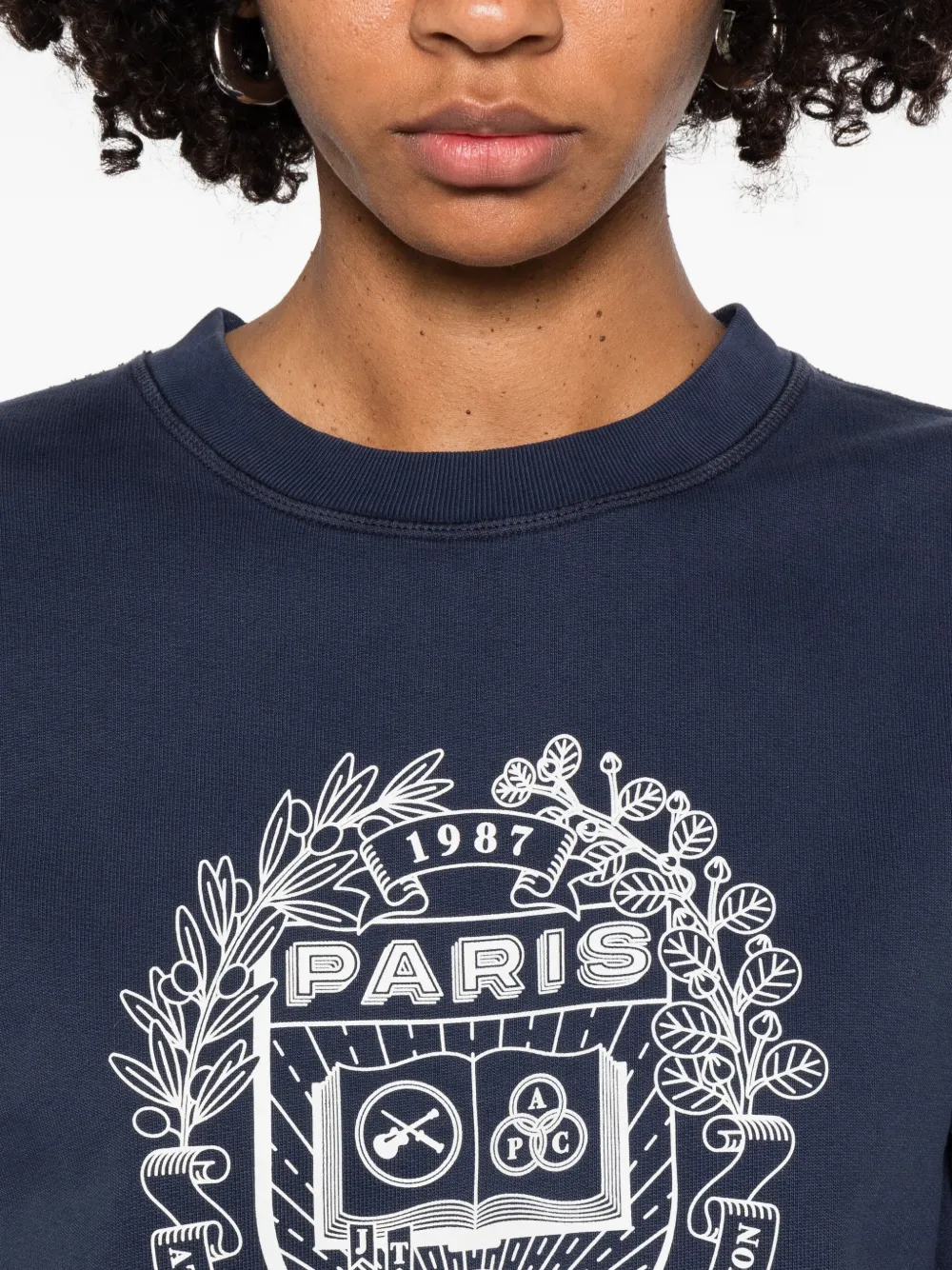 A.P.C. Sweater met grafische print Blauw