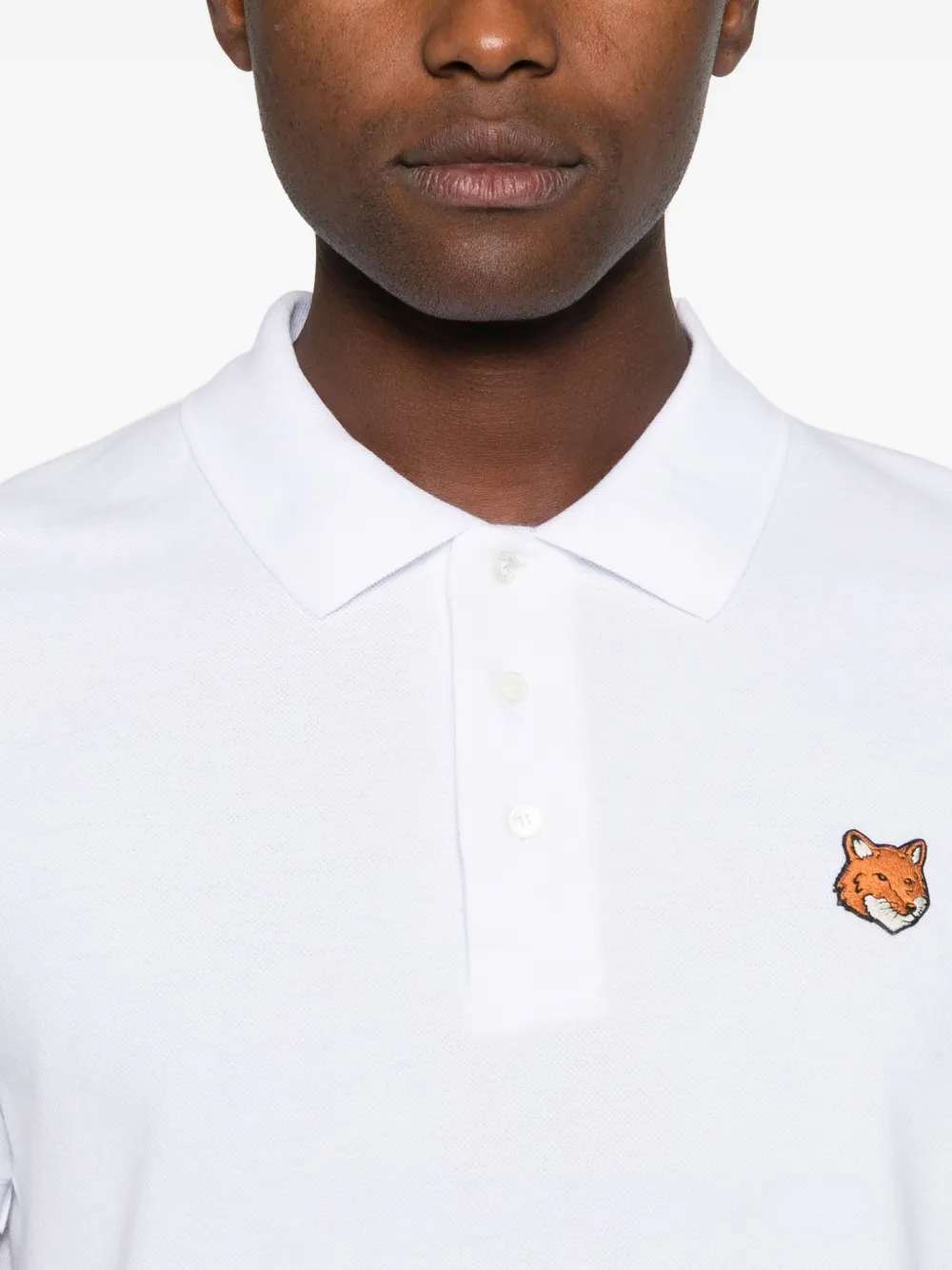 Maison Kitsuné Fox Head poloshirt WHITE