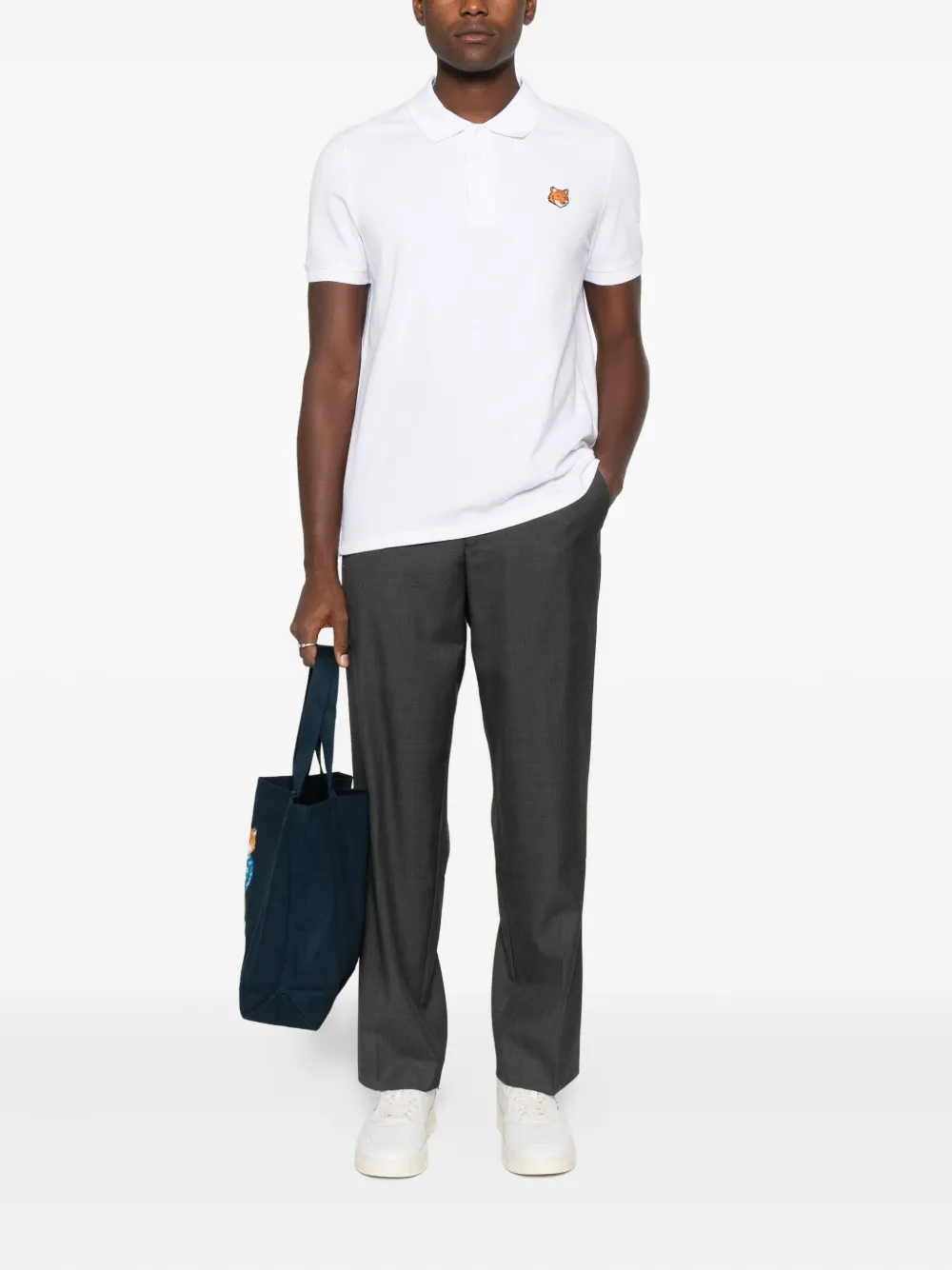 Maison Kitsuné Fox Head polo shirt - WHITE