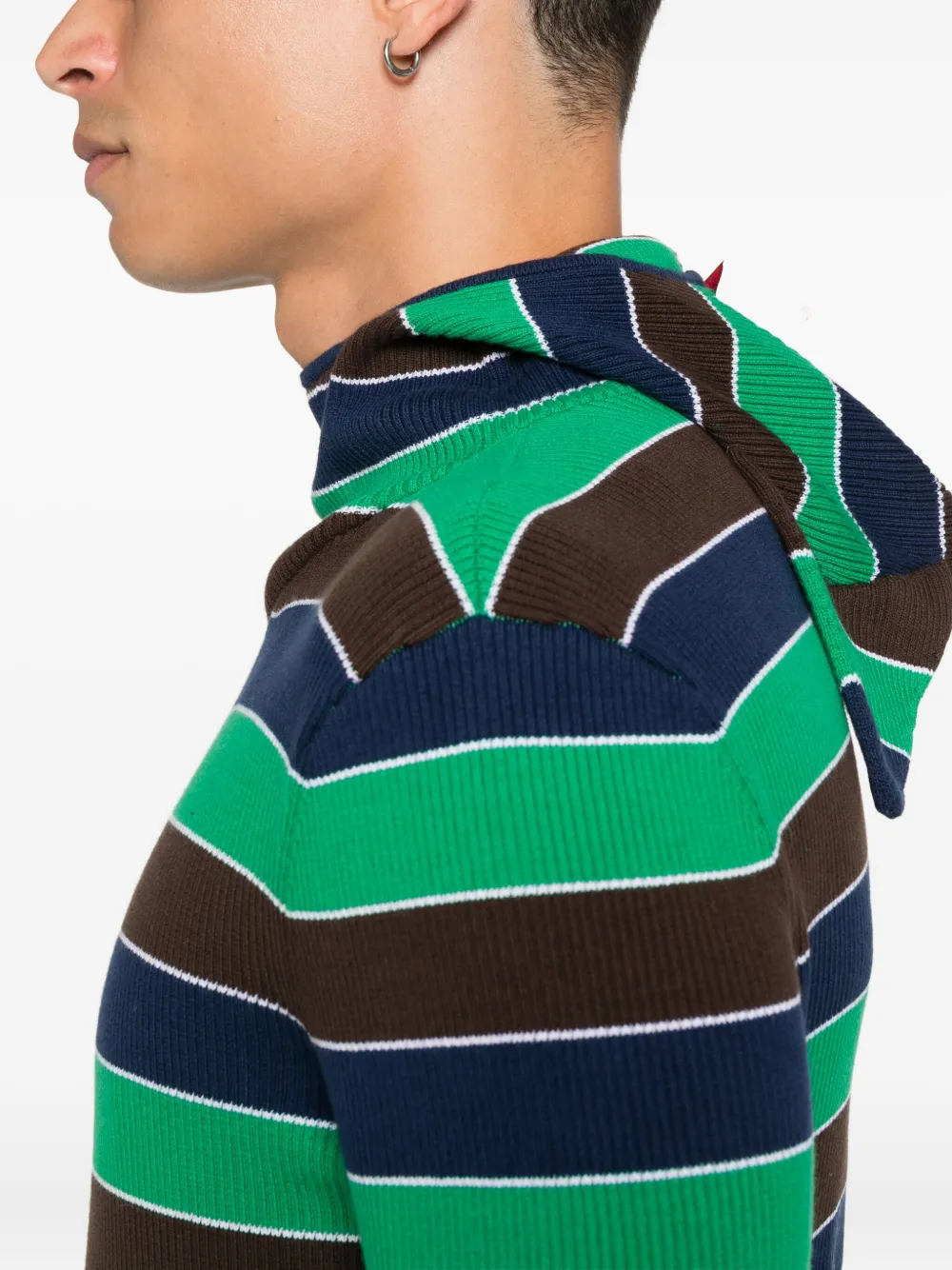 Charles Jeffrey Loverboy Trui met dierenoren en strepen Groen