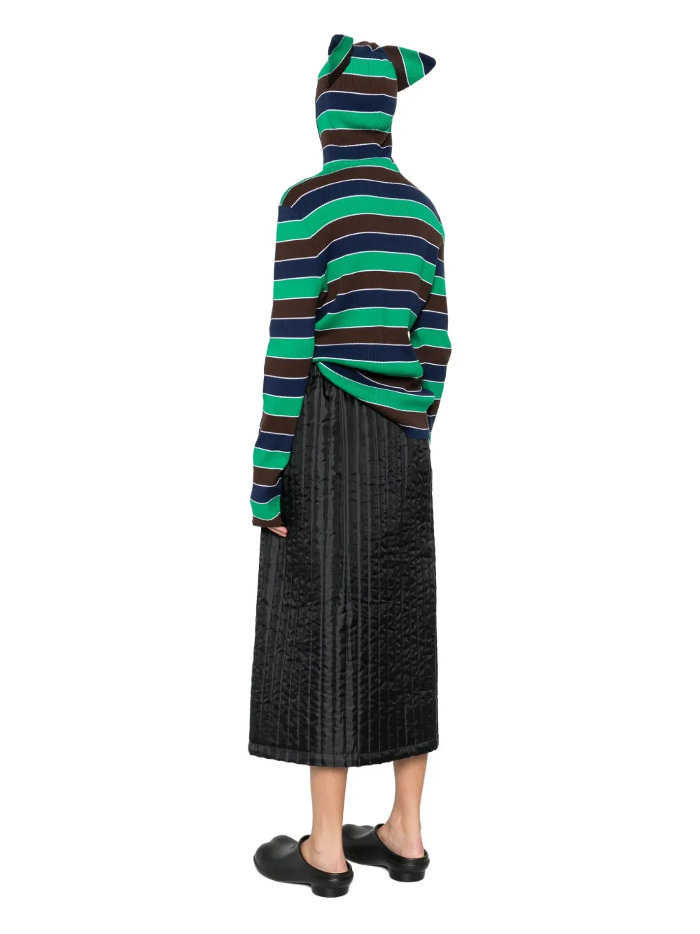 Charles Jeffrey Loverboy Trui met dierenoren en strepen Groen