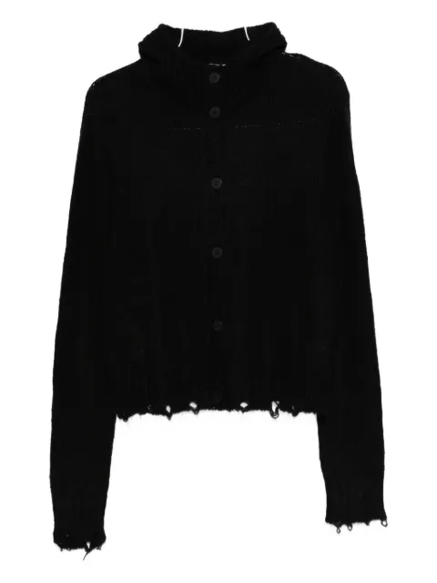 Charles Jeffrey Loverboy Ears Balaclava distressed cardigan