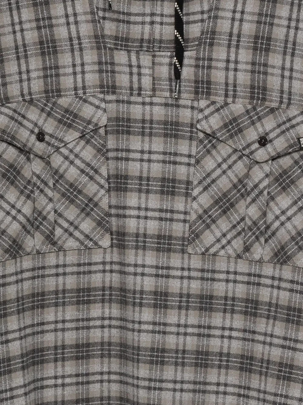 Martine Rose Check-pattern Hoodie In Gray