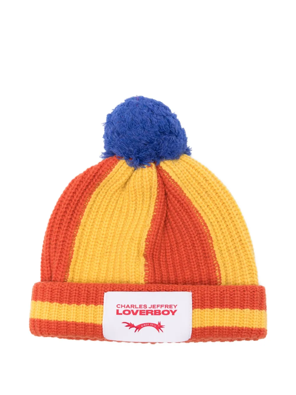 Charles Jeffrey Loverboy Pompom beanie hat | Orange | Image 1