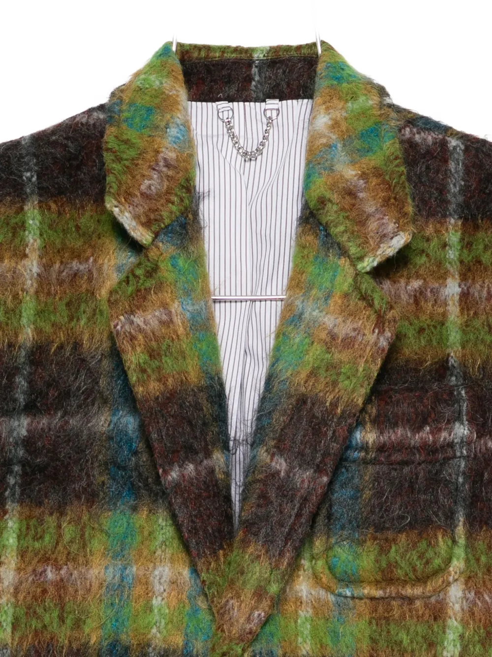 Charles Jeffrey Loverboy Chore Plaid Blazer In Green