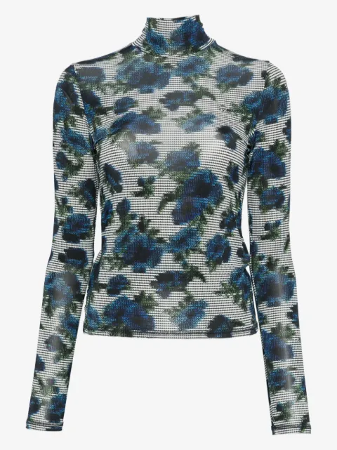 Coperni floral-print high-neck top 