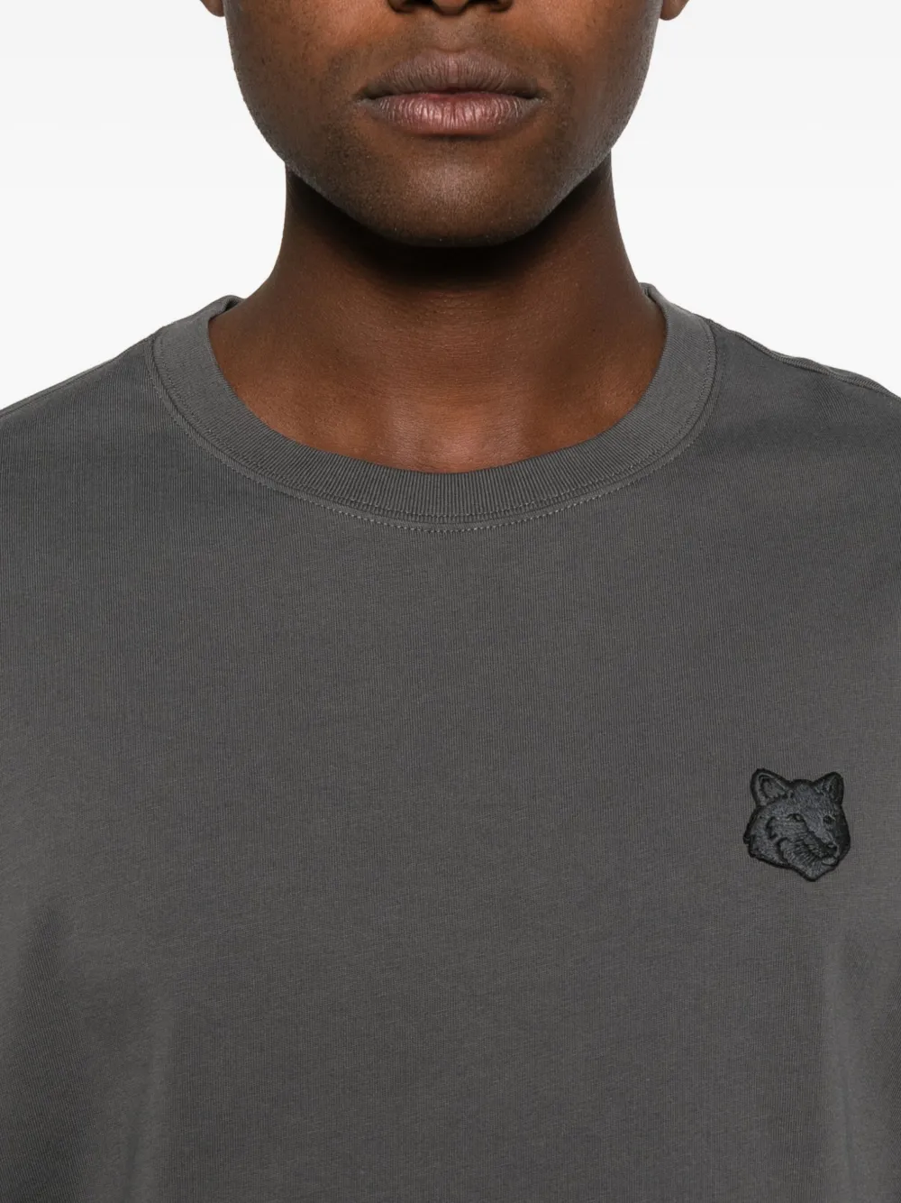 Maison Kitsuné T-shirt met vossenkop Grijs