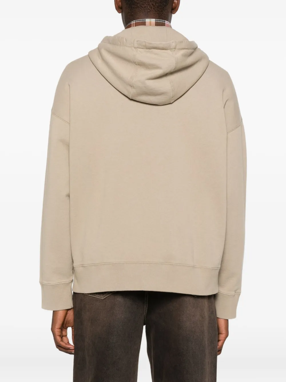 Maison Kitsuné Drawstring Fox-motif Hoodie In Neutral
