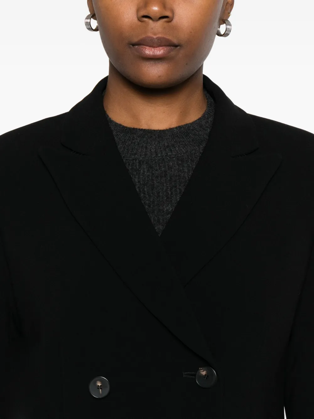 Alberto Biani Jas met dubbele rij knopen Zwart