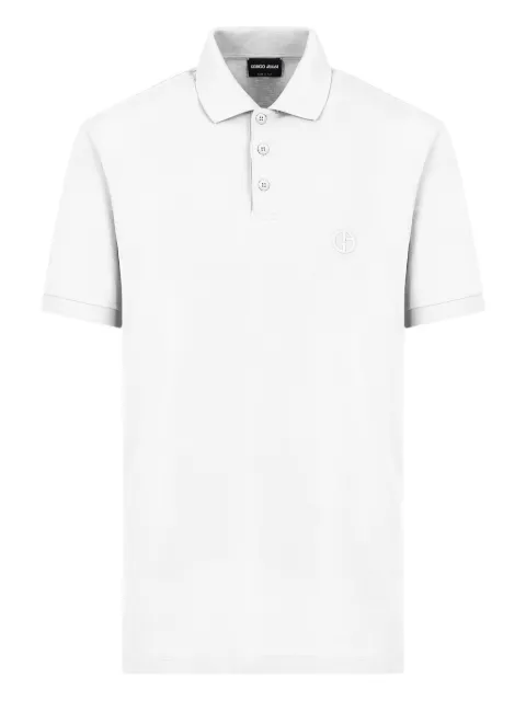 Giorgio Armani buttonned logo-embroidered polo shirt