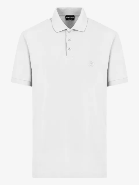Giorgio Armani buttonned logo-embroidered polo shirt