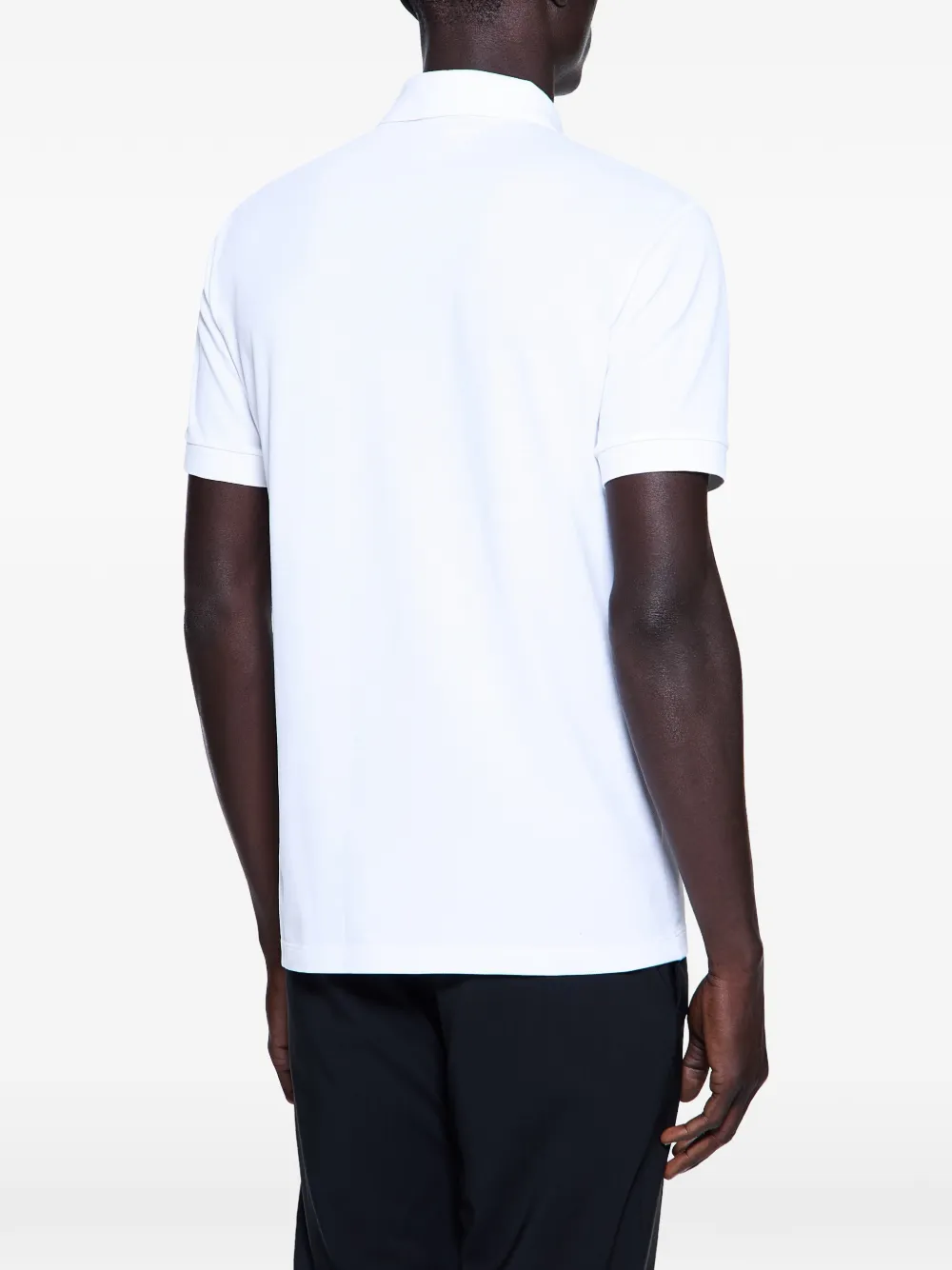 Giorgio Armani Poloshirt met geborduurd logo en knopen Wit