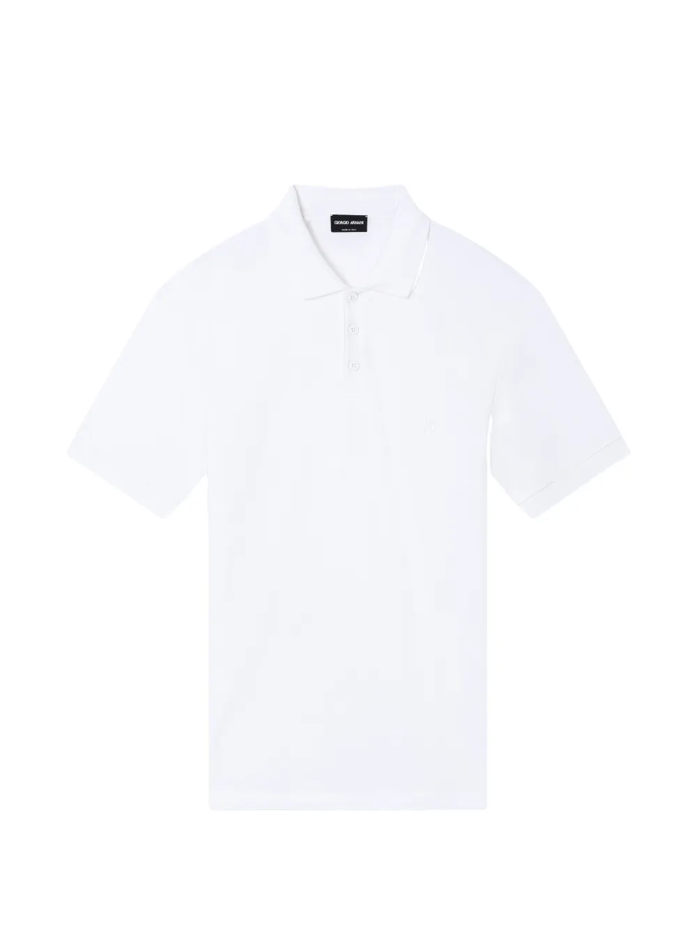 Giorgio Armani buttonned logo-embroidered polo shirt - Bianco