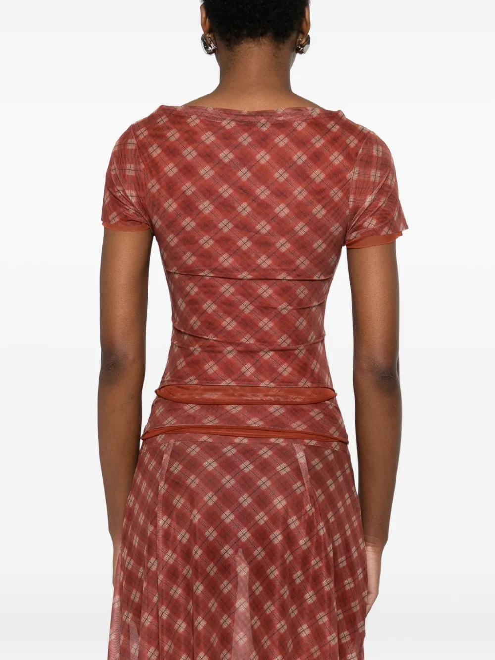 House Of Sunny Plaid T-shirt In Red