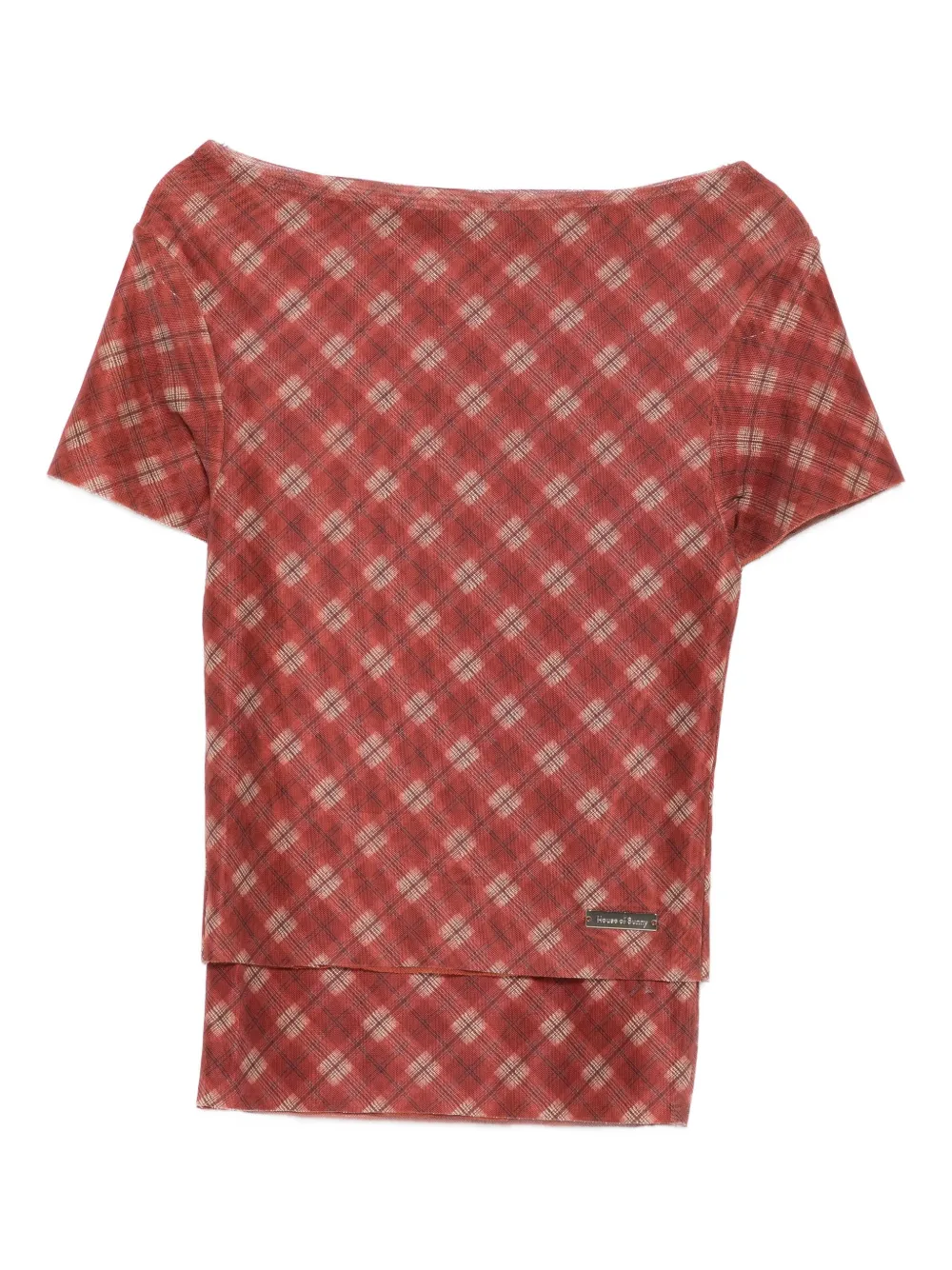 House Of Sunny Plaid T-shirt In Red