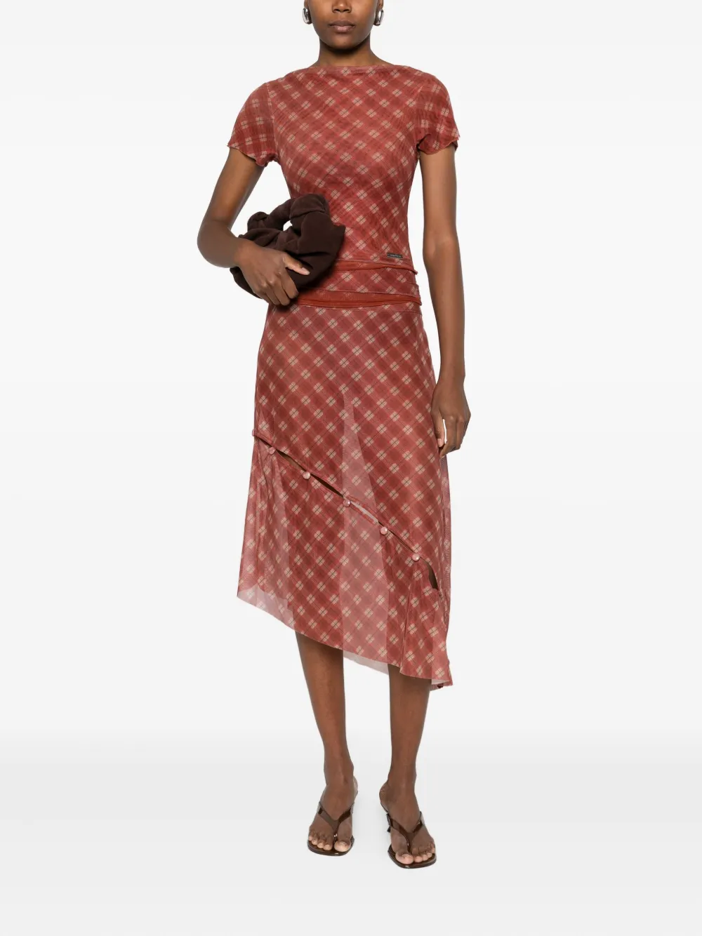 House Of Sunny Plaid T-shirt In Red