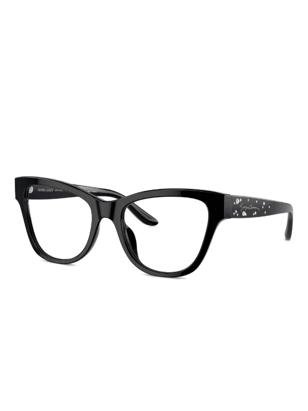 Giorgio Armani Embellished Cat-eye Glasse & Frame in Black