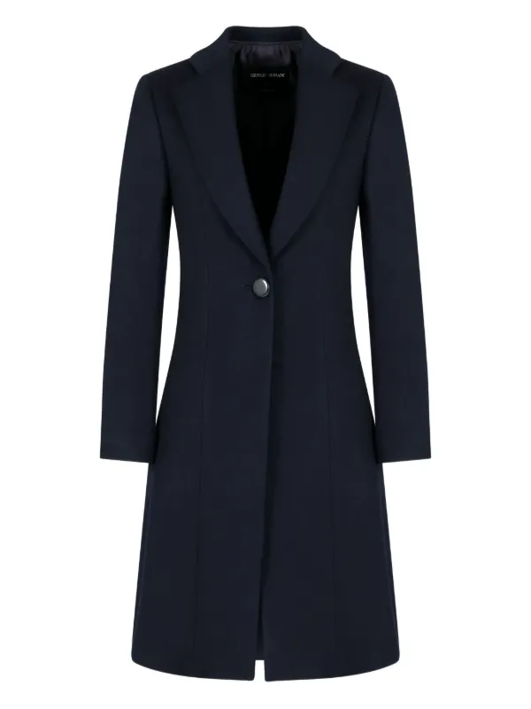 Giorgio Armani Buttoned Coat in Blue
