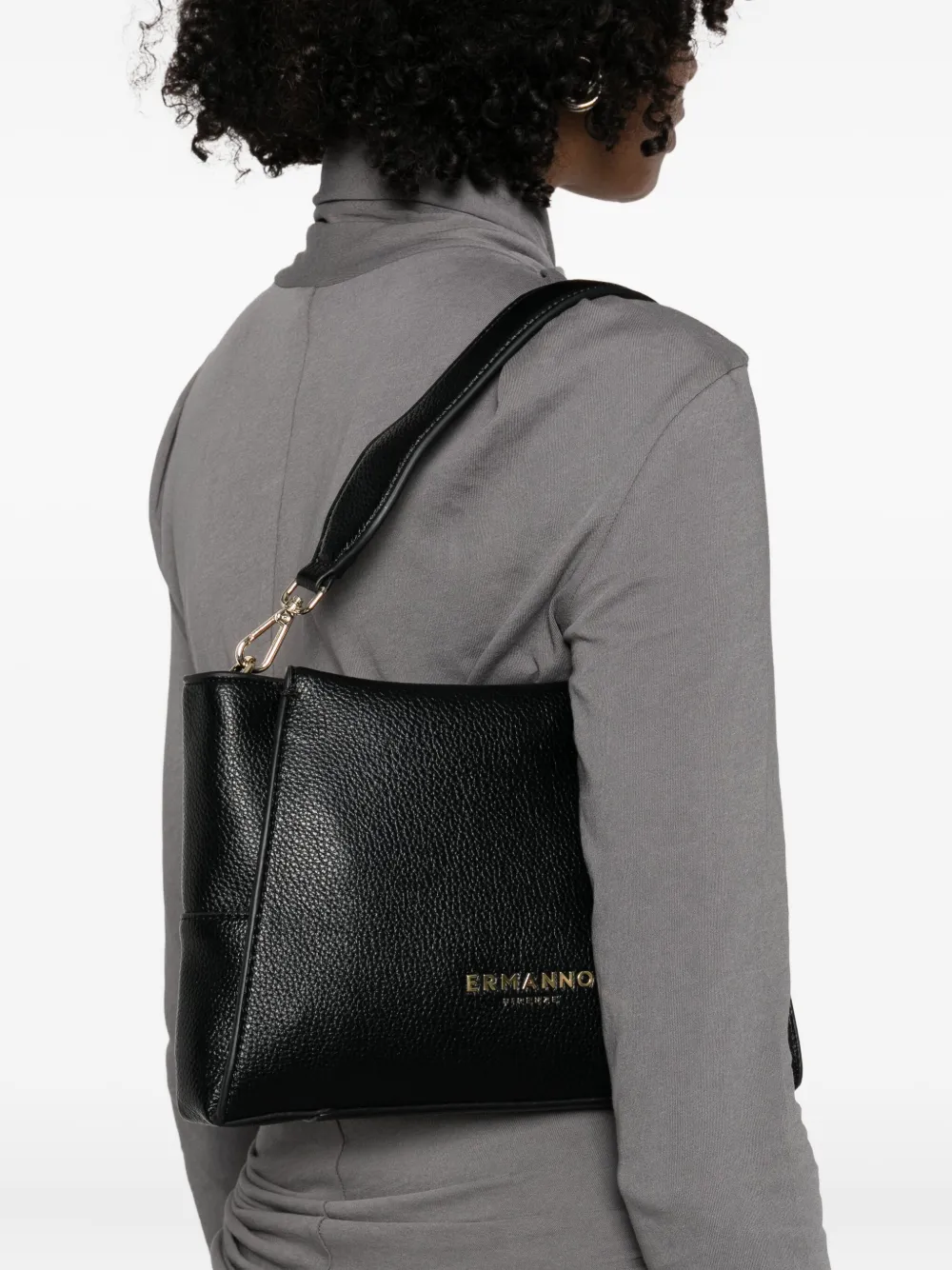 Ermanno Scervino Leather Satchel Bag In Black