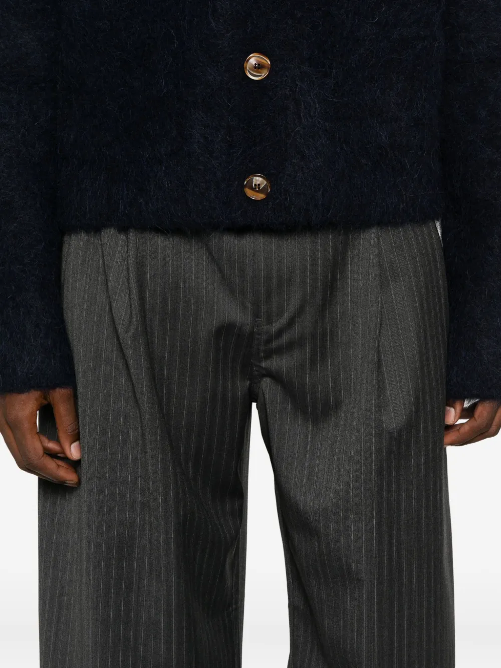 Tonywack Pinstripe Tailored Trousers In Green