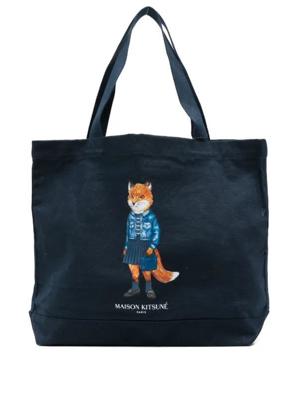 Maison Kitsuné Dressed Fox トートバッグ | ブルー | FARFETCH JP