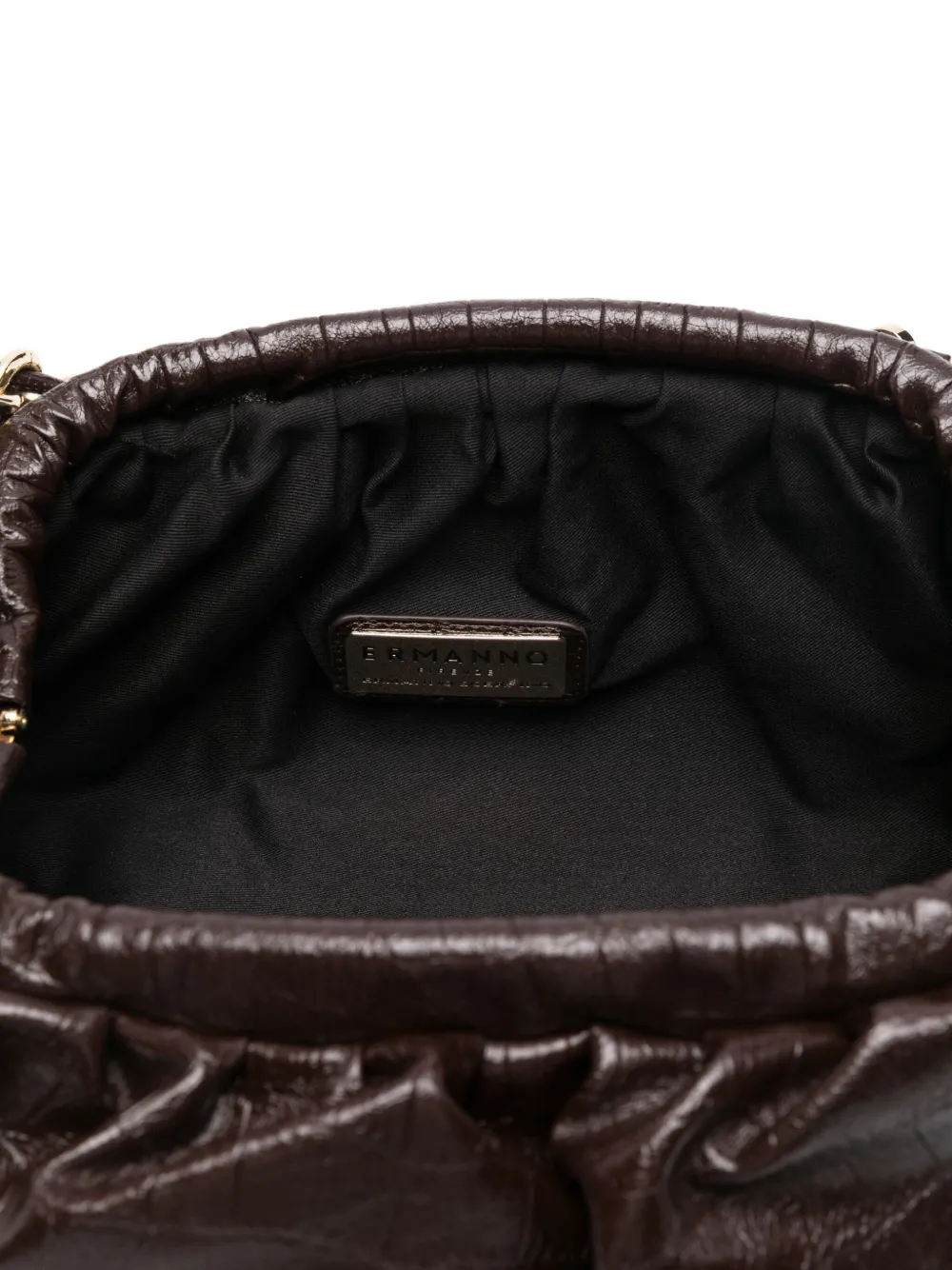Ermanno Scervino Chain-handle Embossed-leather Clutch Bag In Blue