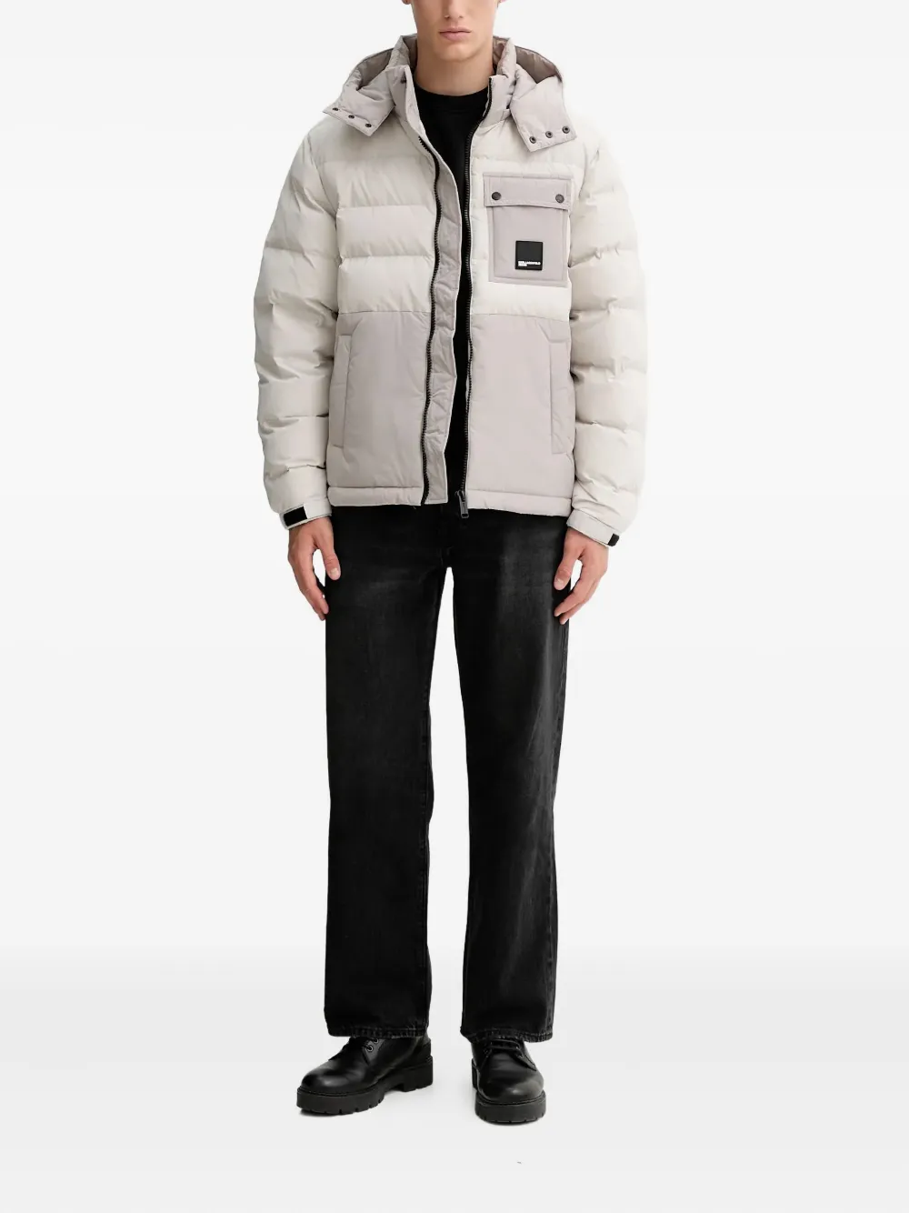 Karl Lagerfeld Jeans Utility hooded patch-pocket jacket | Down Jackets | Image 2