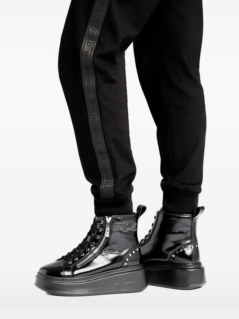 Karl Lagerfeld studded sneakers Zwart