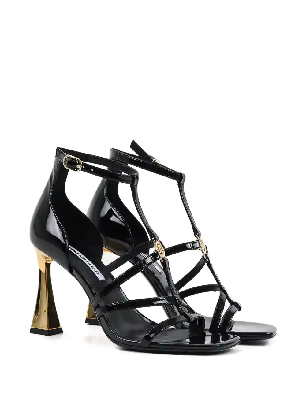 Karl Lagerfeld Slippers met logo-applicatie Zwart