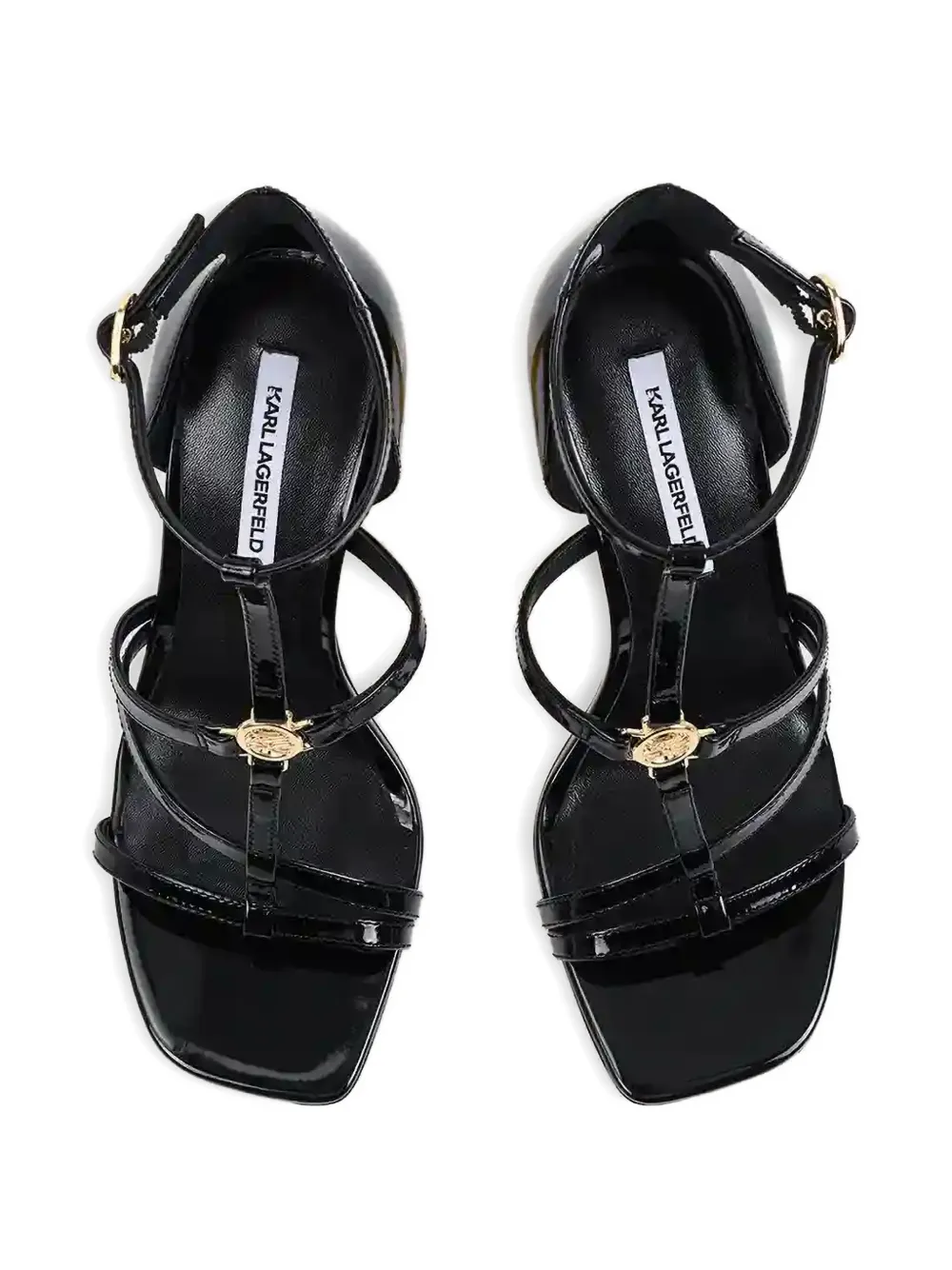 Karl Lagerfeld Slippers met logo-applicatie Zwart