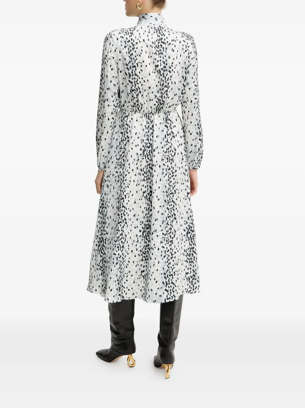 Karl Lagerfeld Midi-jurk met dierenprint Wit