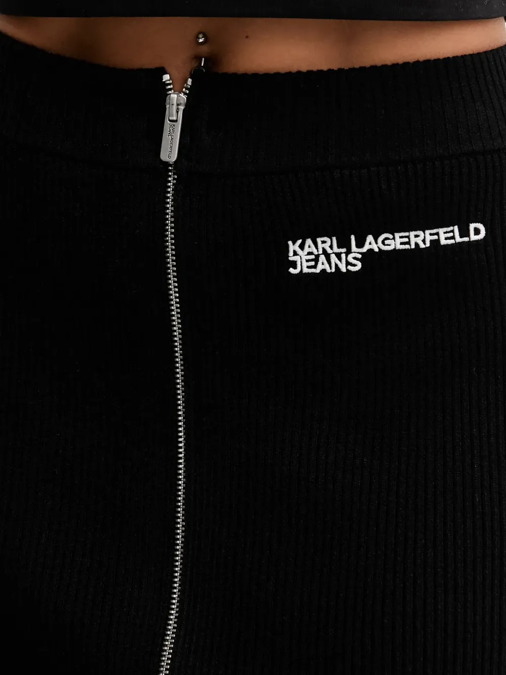 Karl Lagerfeld Jeans Zip-fastening Midi Skirt In Black