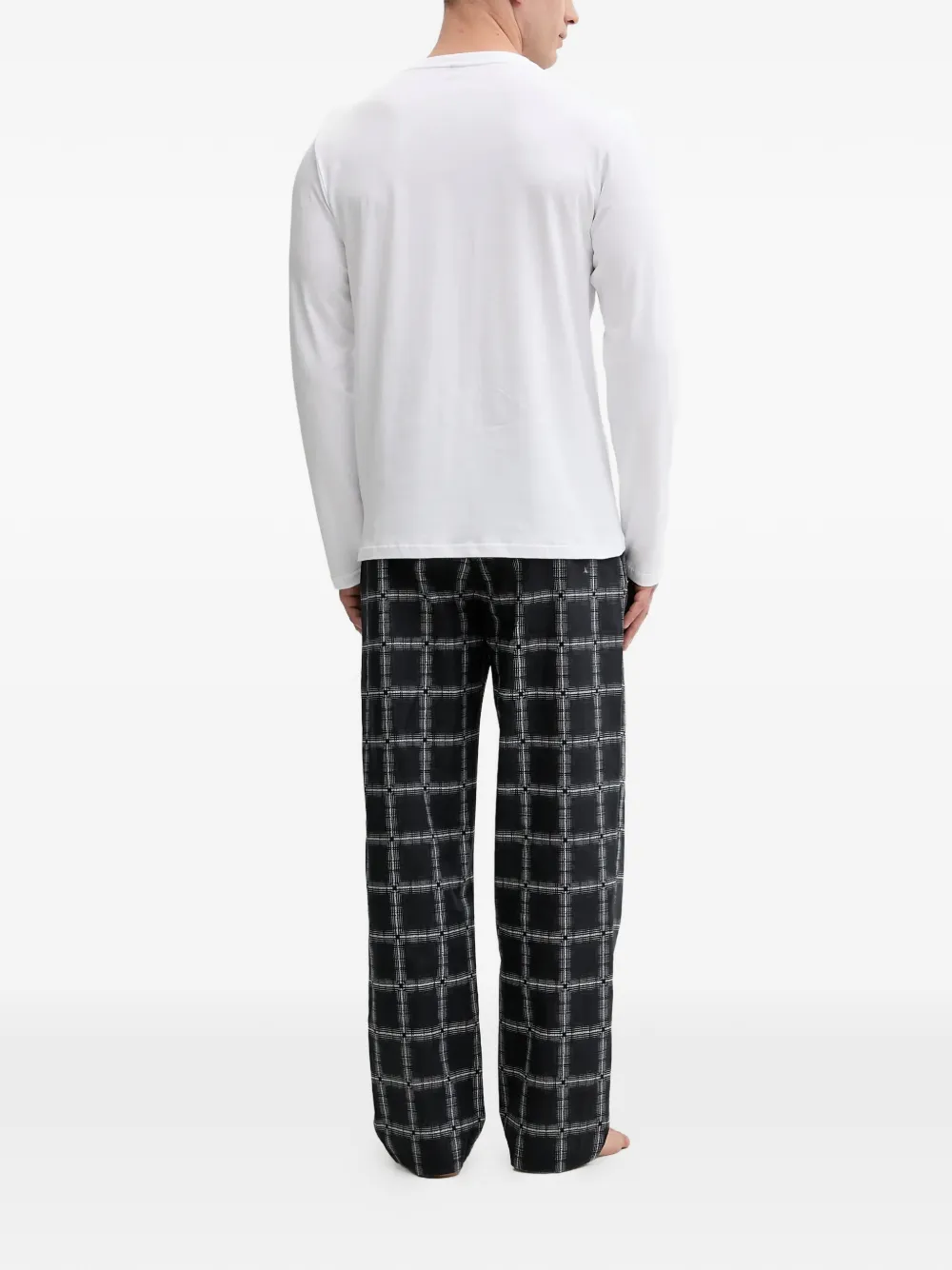 Karl Lagerfeld Plaid Pajamas Set In White