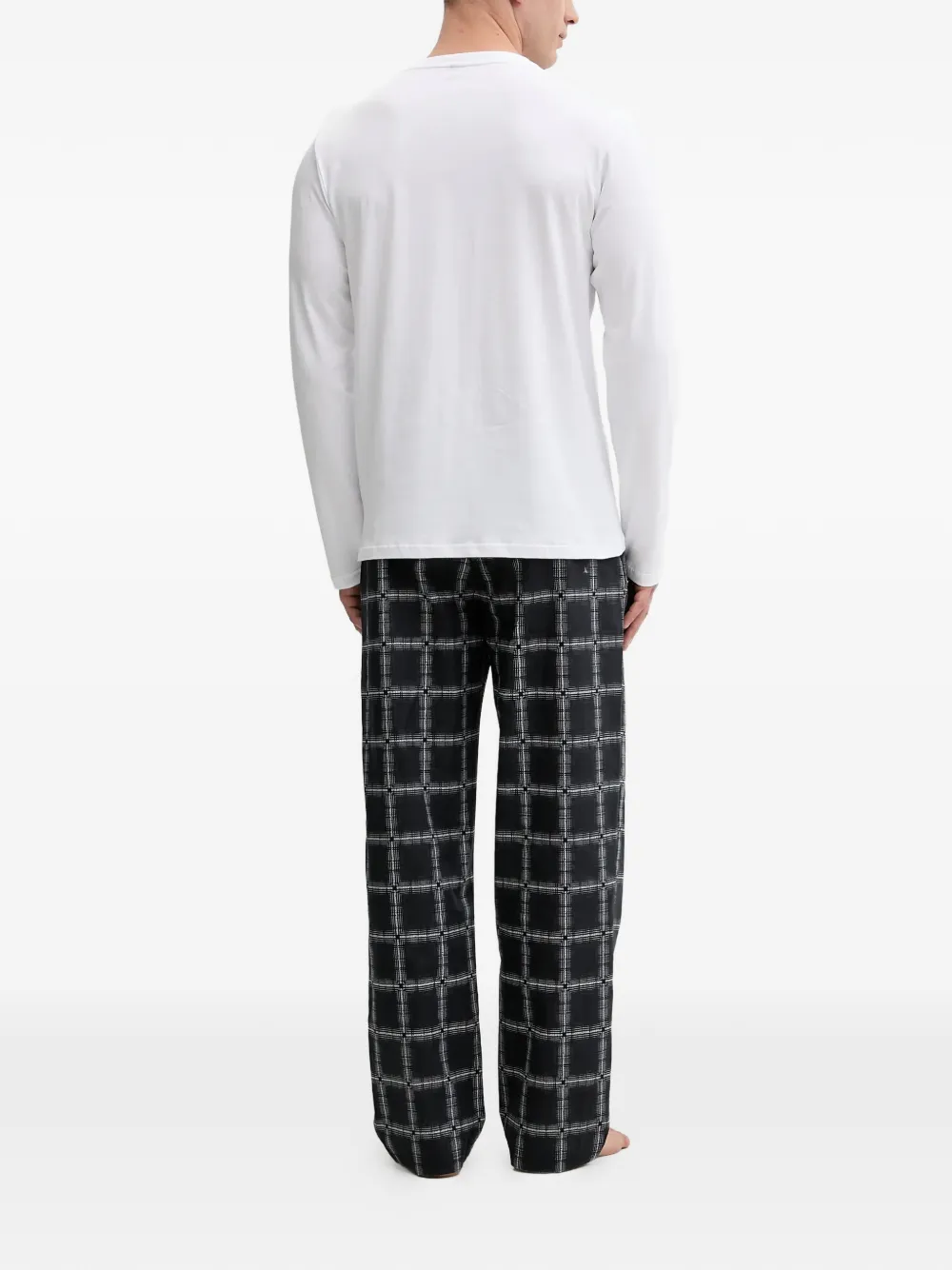 Karl Lagerfeld Plaid Pajamas Set In White