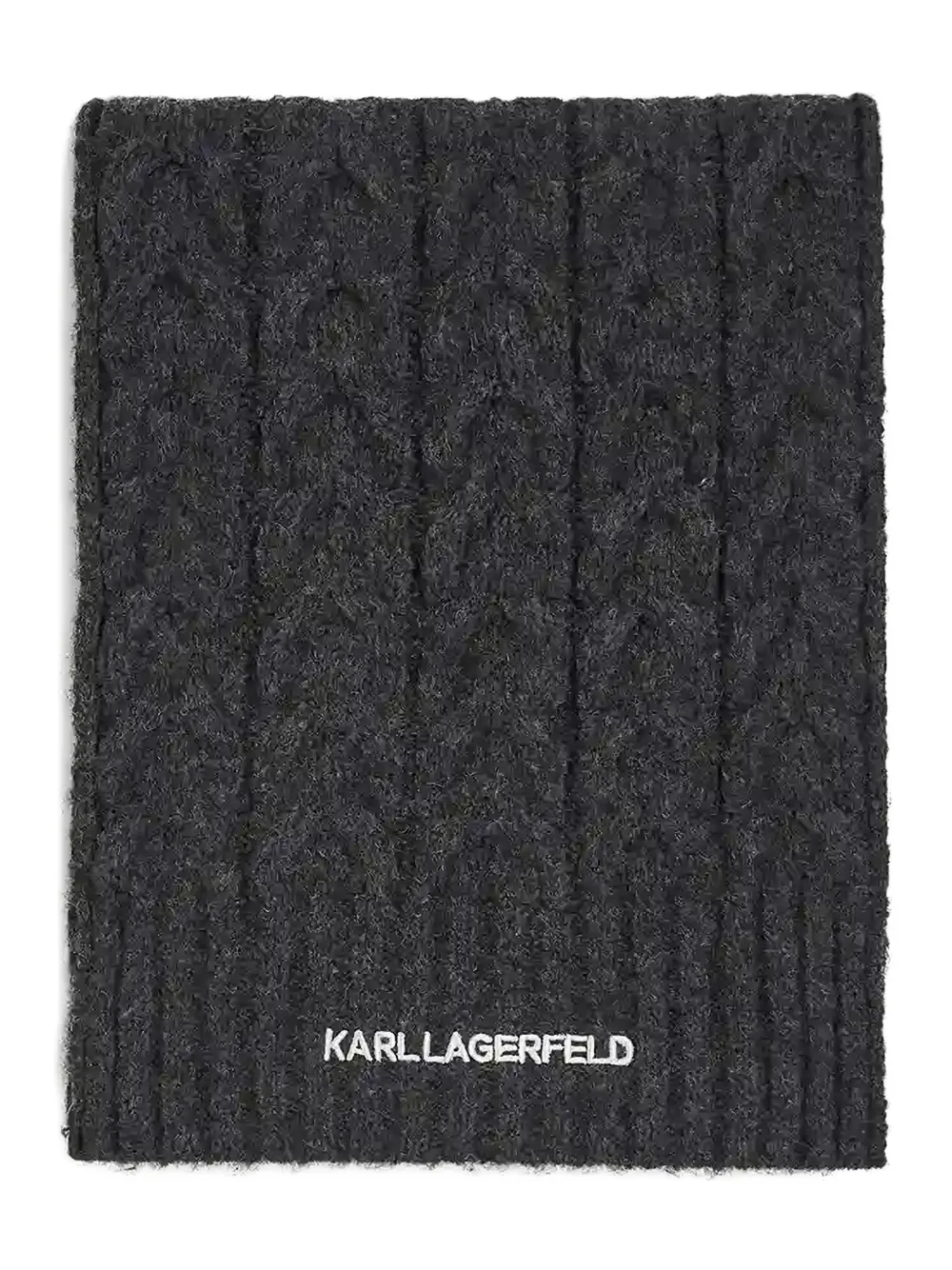Karl Lagerfeld logo cable-knit scarf - Grigio