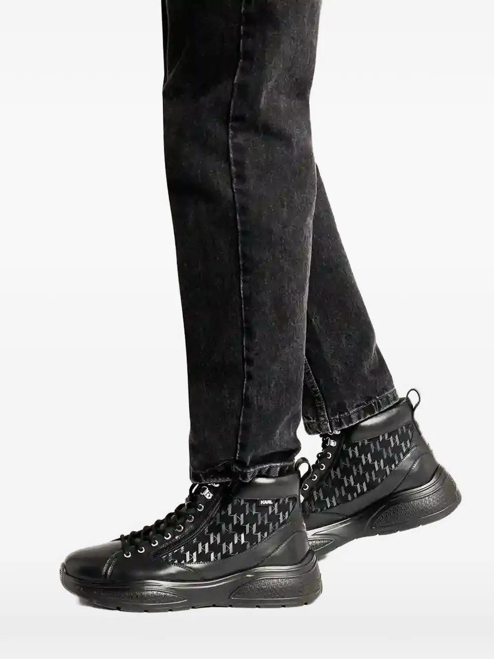Karl Lagerfeld Laarzen met monogram Zwart