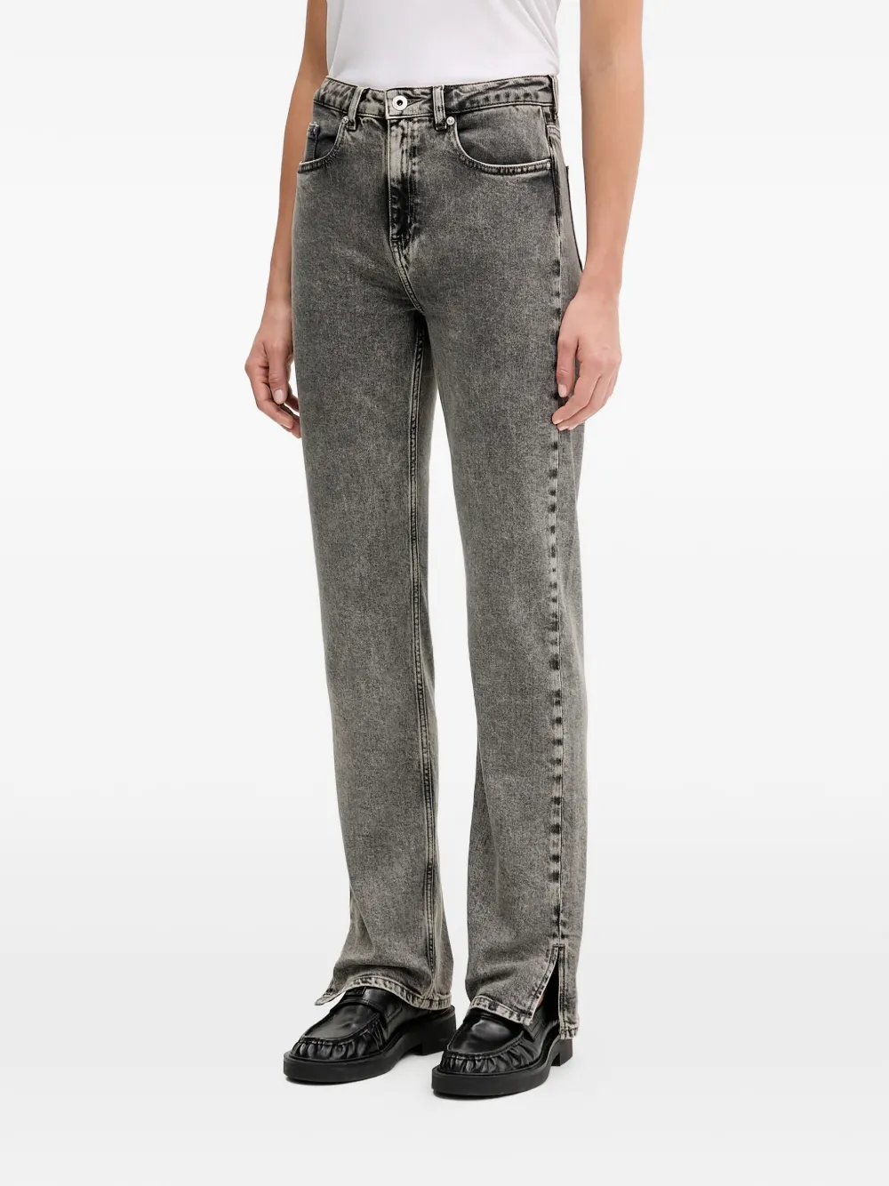 Karl Lagerfeld Jeans split-hem jeans - Grigio
