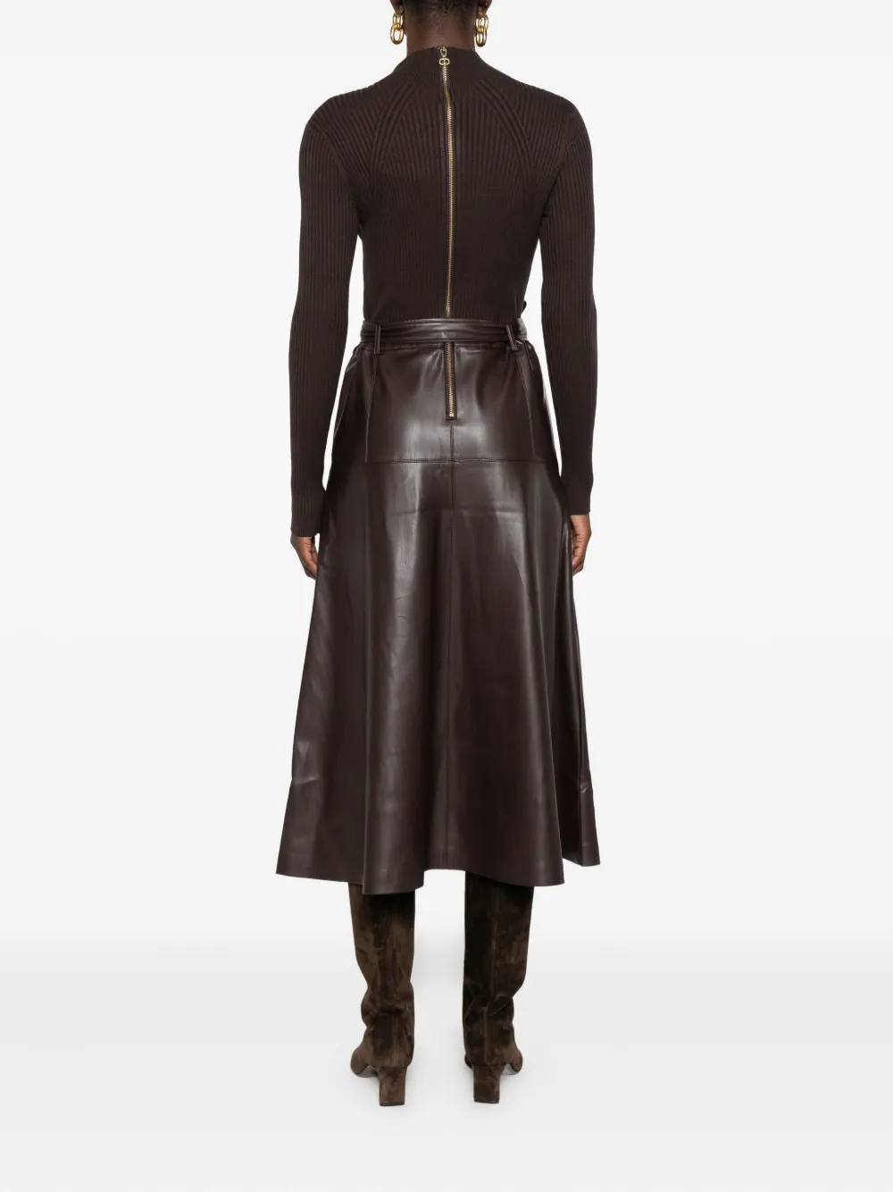 TWINSET Jurk met ceintuur Bruin