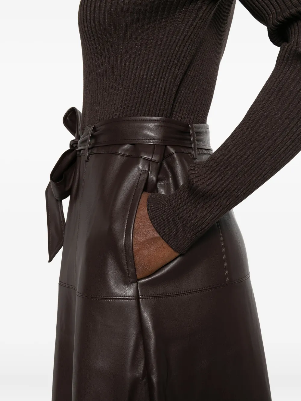 TWINSET Jurk met ceintuur Bruin