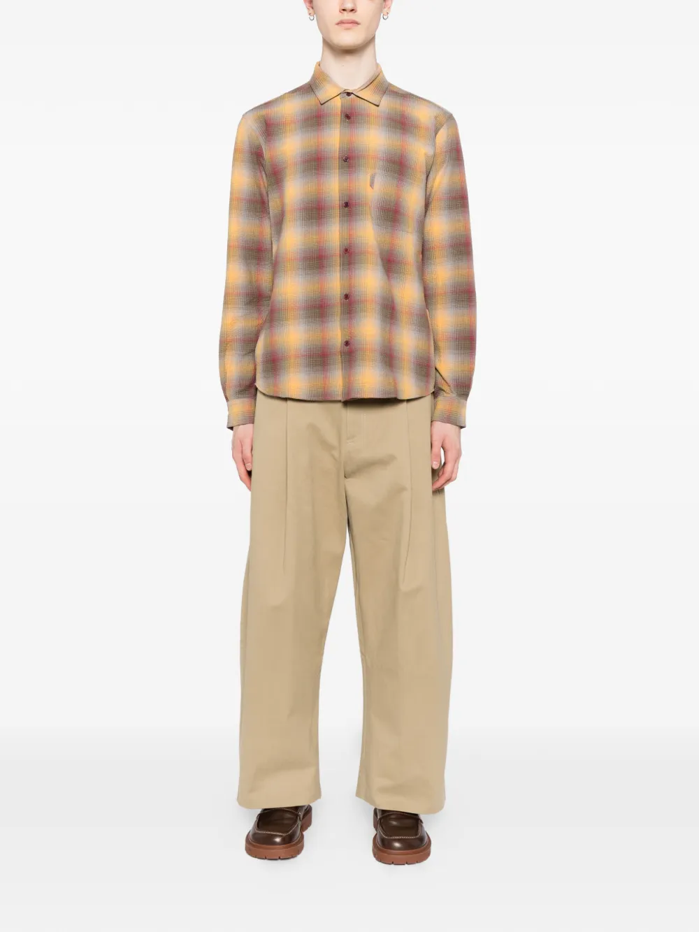 YMC plaid curtis shirt - Geel