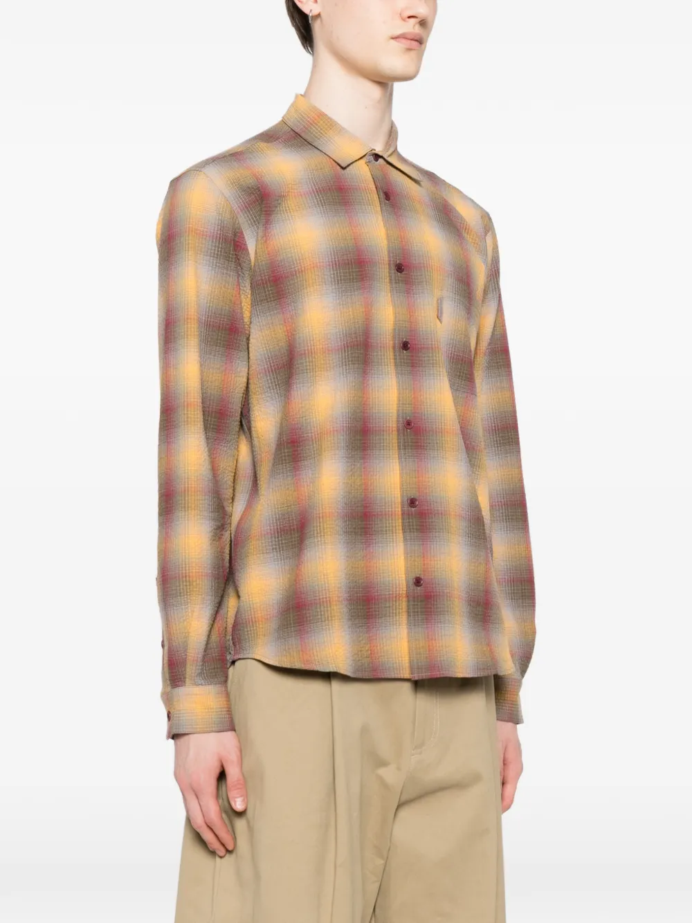  Ymc Plaid Curtis Shirt - Yellow 